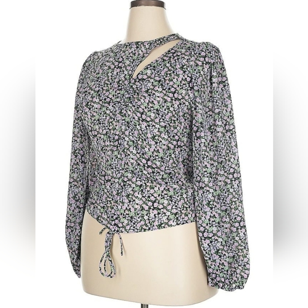Astr The Label XL Ditsty Floral Long Sleeve Women's Top Peasant Cottage Feminine